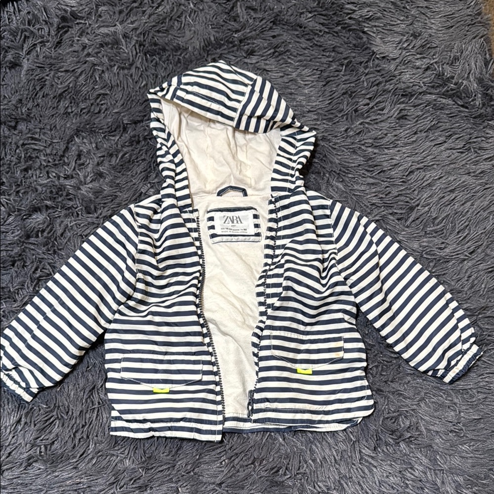 Zara Kids Striped Black and White Jacket